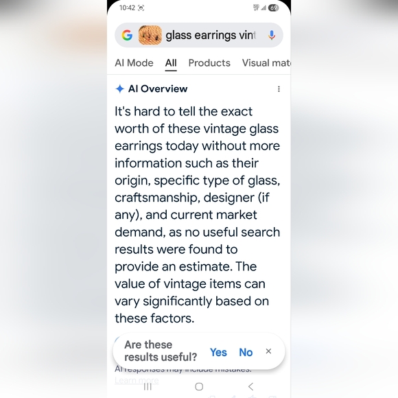 Vintage Glass vintage Bundle single pierced earrings stones beads (3) - Picture 2 of 6